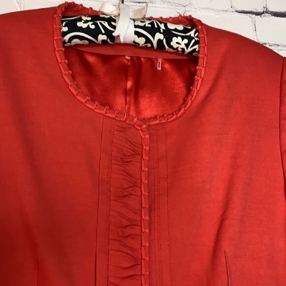 Elie Tahari Linen Blend Snap Front Long Jacket M‎ - Picture 8 of 15